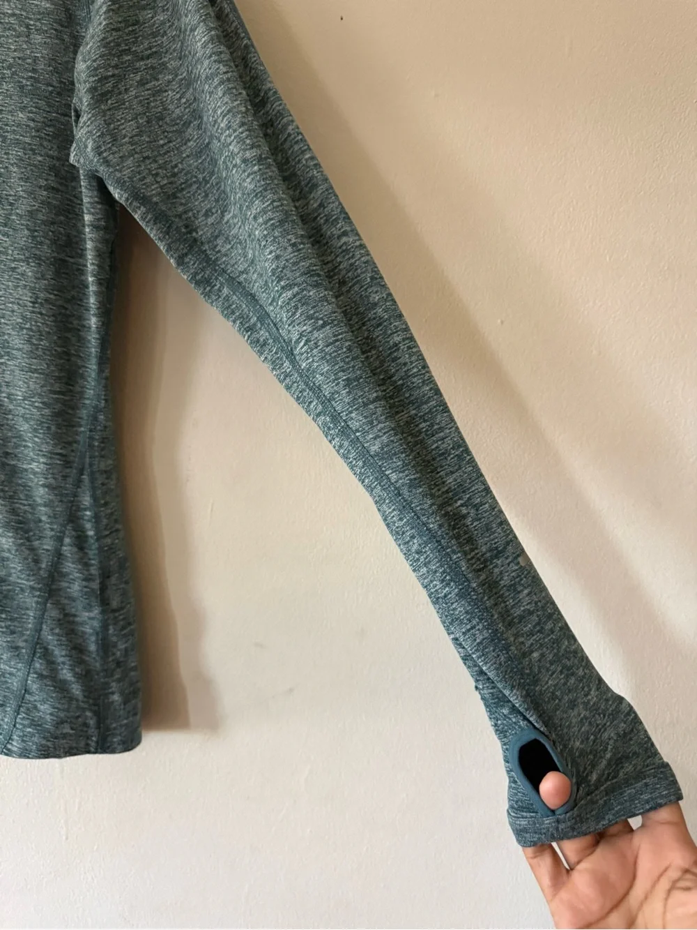 Nike Running Dri-FIT Women’s Heather Teal 1/2 Zip Long Sleeve Top Size Large